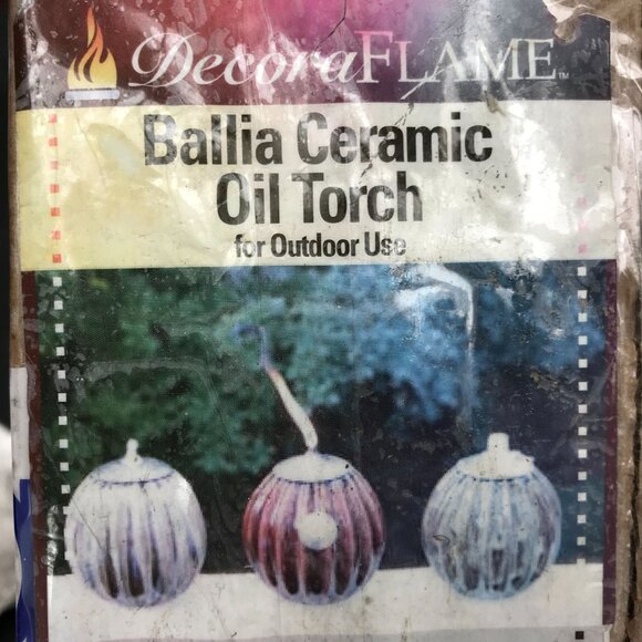 Ballia Ceramic Oil Torch Lamp Outdoors For Insects Mood Lighting XL Decura Flame - Picture 3 of 6